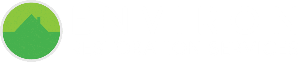 Environ Restoration Services logo featuring a green house silhouette and text emphasizing sash window repair and restoration expertise.