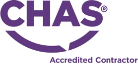 CHAS accredited contractor logo, emphasizing quality assurance in sash window repair services by Environ Restoration Services.