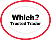 Which? Trusted Trader logo, symbolizing reliability and quality in sash window repair services by Environ Restoration Services.