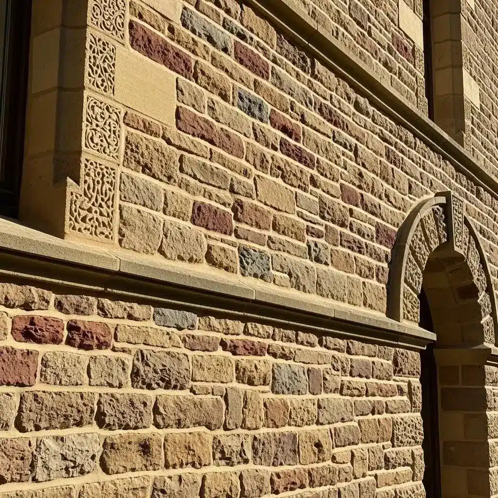 Professional using DOFF cleaning system on historic stone wall, showcasing effective cleaning techniques